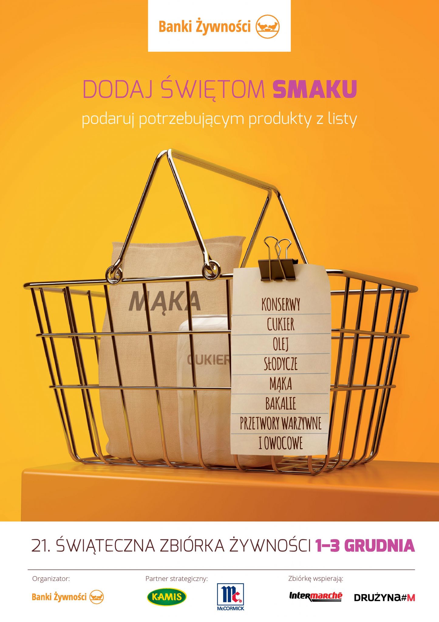 swiateczna zbiorka zywniosci w intermarche plakat
